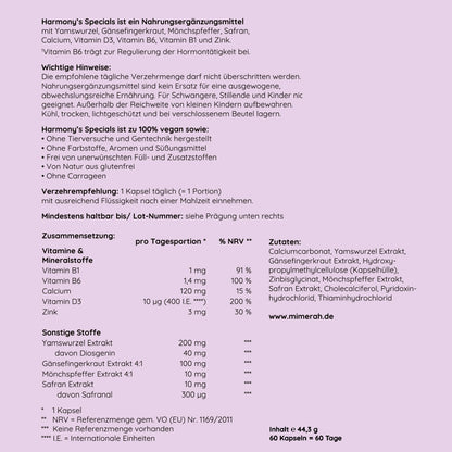 Inhaltsstoffe-nahrungsergaenzungsmittel-frauen-harmonys-specials-mimerah
